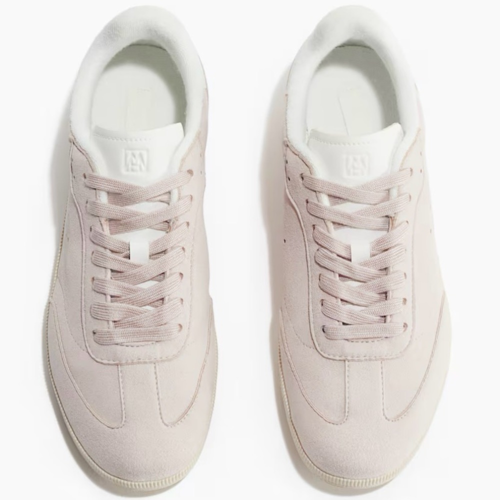 H&M NWT Powder Pink Suede Sneakers - Size 6